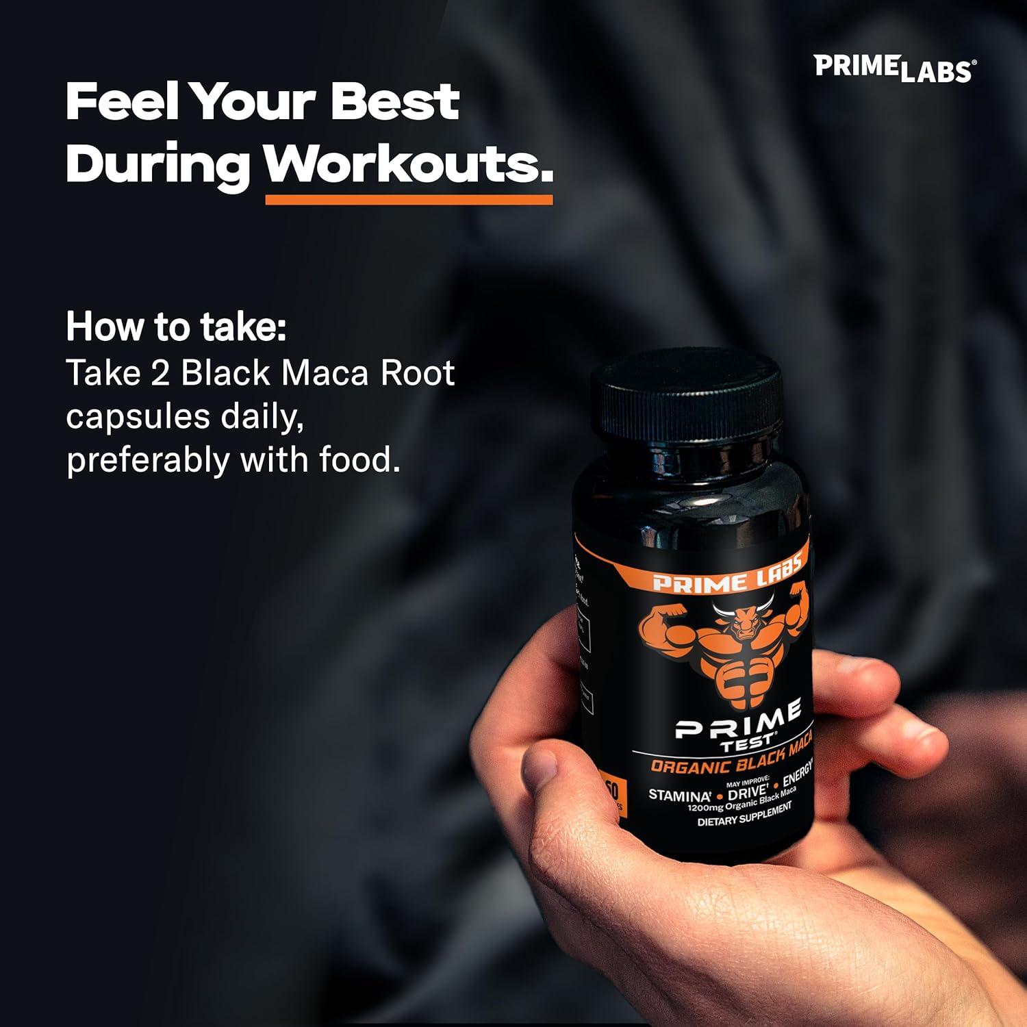 Cápsulas de Maca Negra Orgánica Prime Labs 1200mg - 60 Unidades