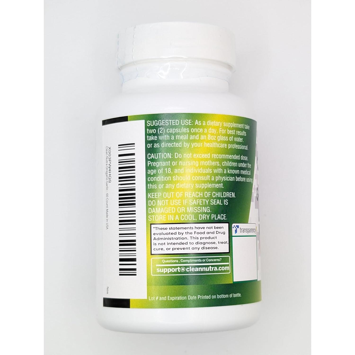 Clean Nutra Suplemento Inmunológico Aceite de Orégano 60 Cápsulas