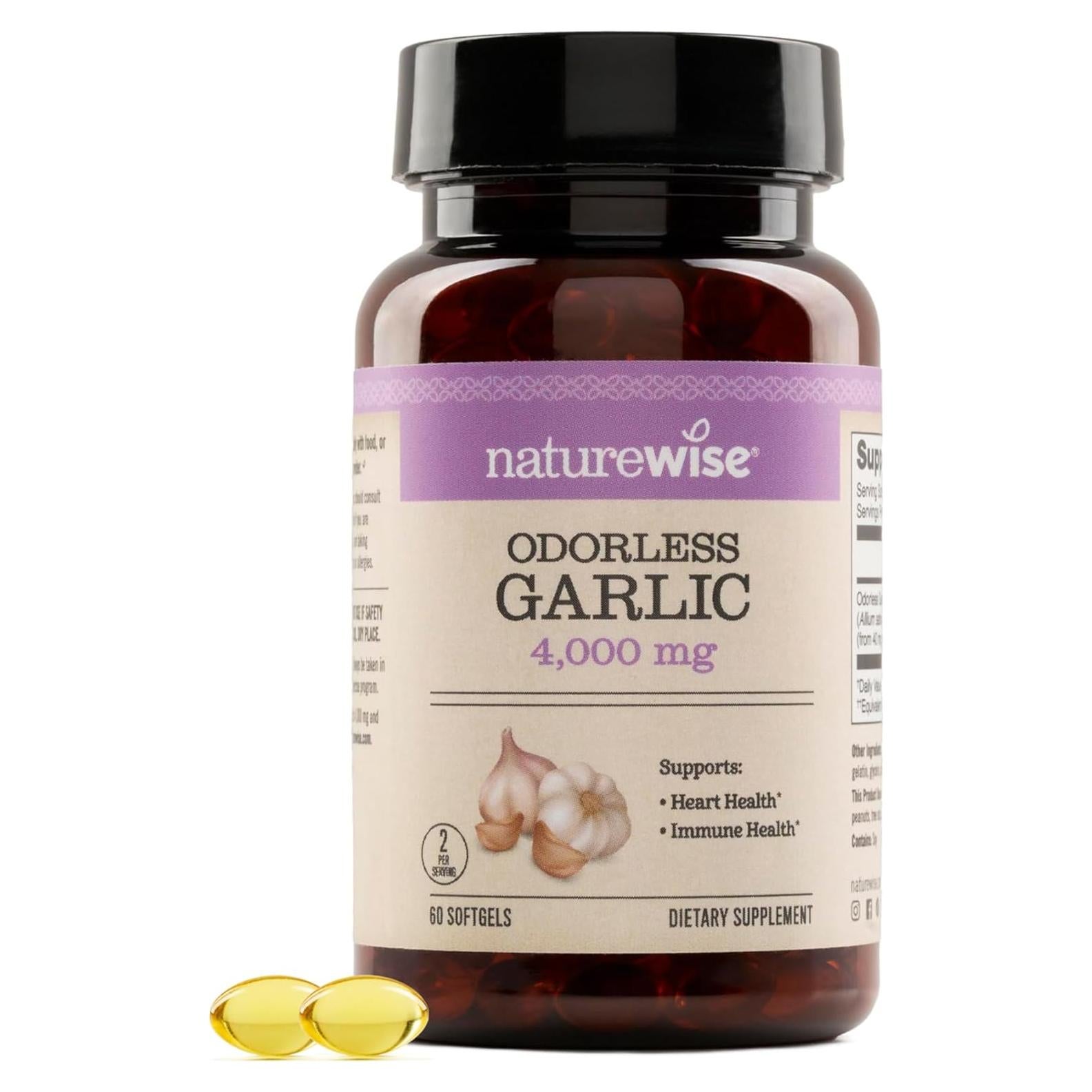 Suplemento de Ajo Sin Olor NatureWise 4000mg - 60 Softgels