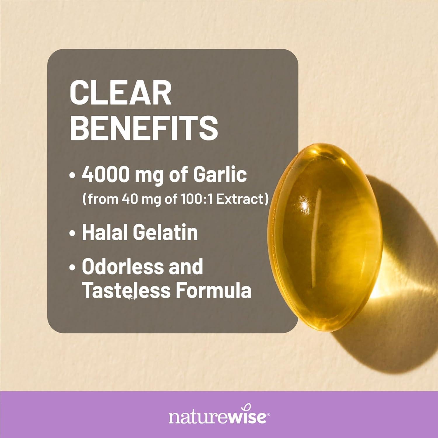 Suplemento de Ajo Sin Olor NatureWise 4000mg - 60 Softgels