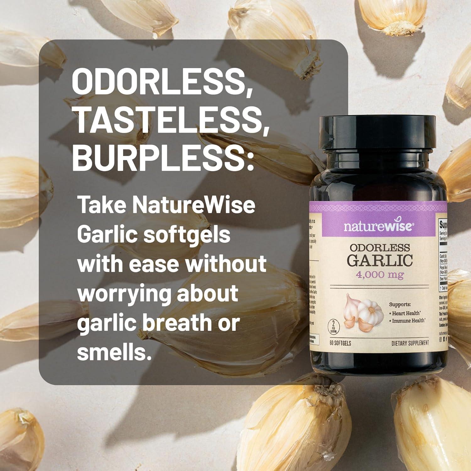 Suplemento de Ajo Sin Olor NatureWise 4000mg - 60 Softgels