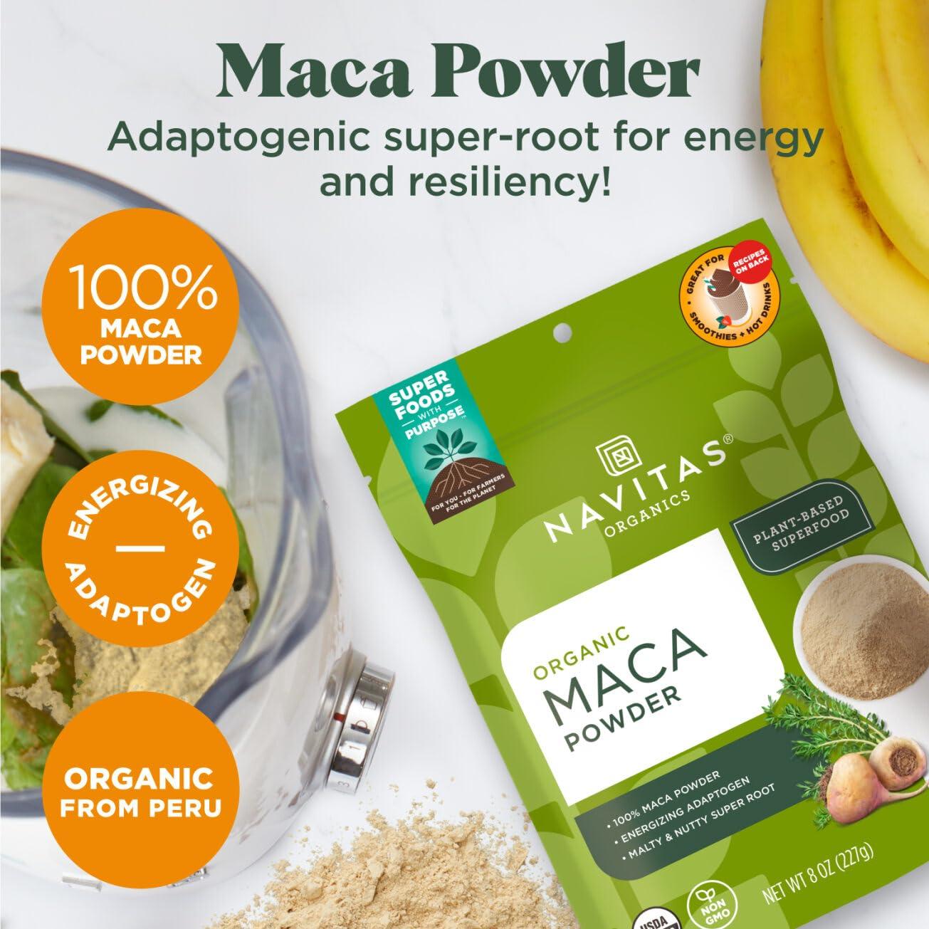 Polvo de Maca Orgánica Navitas 113.4g - Adaptógeno Energizante