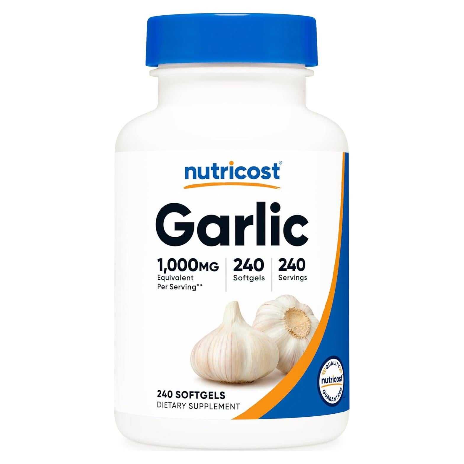 Suplemento de Ajo Nutricost 1000mg 240 Gelatinas Sin Olor