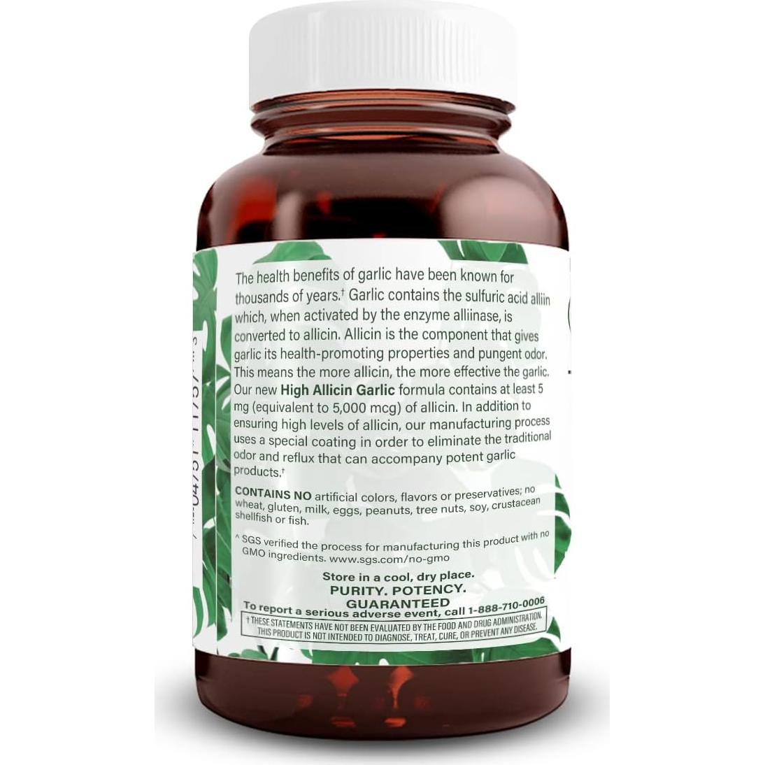 Suplemento de Ajo Alta Alicina Natural Nutra 500mg 60 Tabletas Veganas