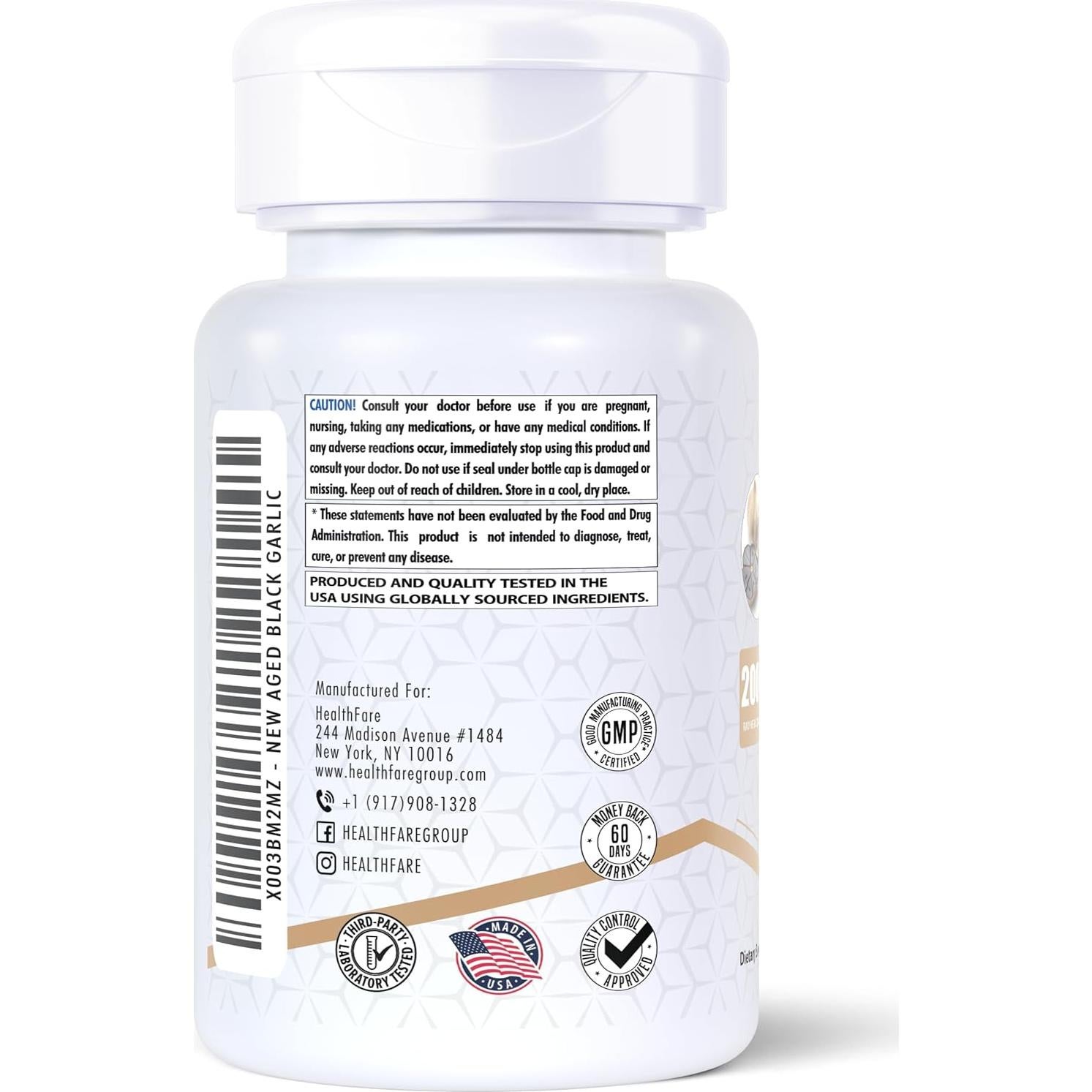 Cápsulas de Ajo Negro Envejecido 2000 mg HealthFare | 90 Veganas