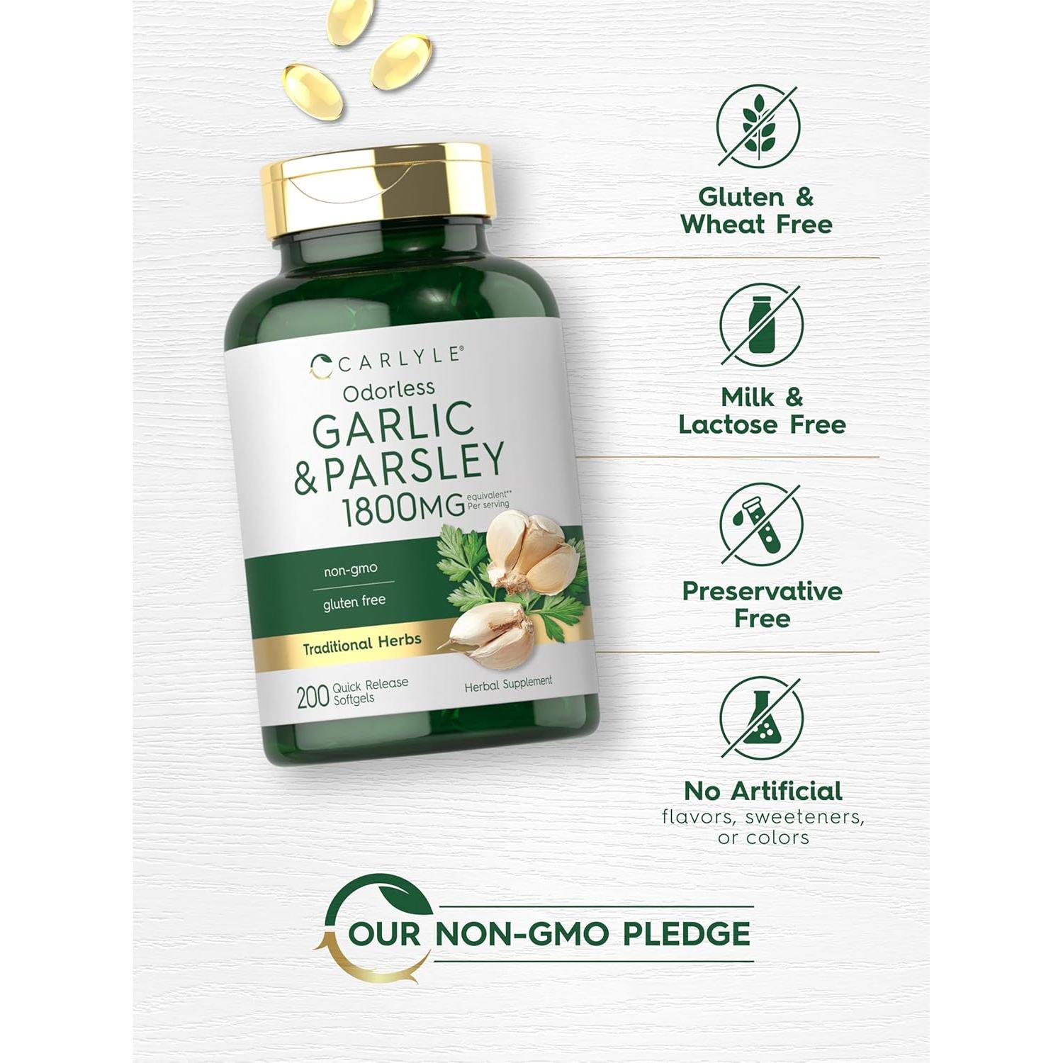 Carlyle Ajo y Perejil Sin Olor 1800mg 200 Gelatinas Blandas