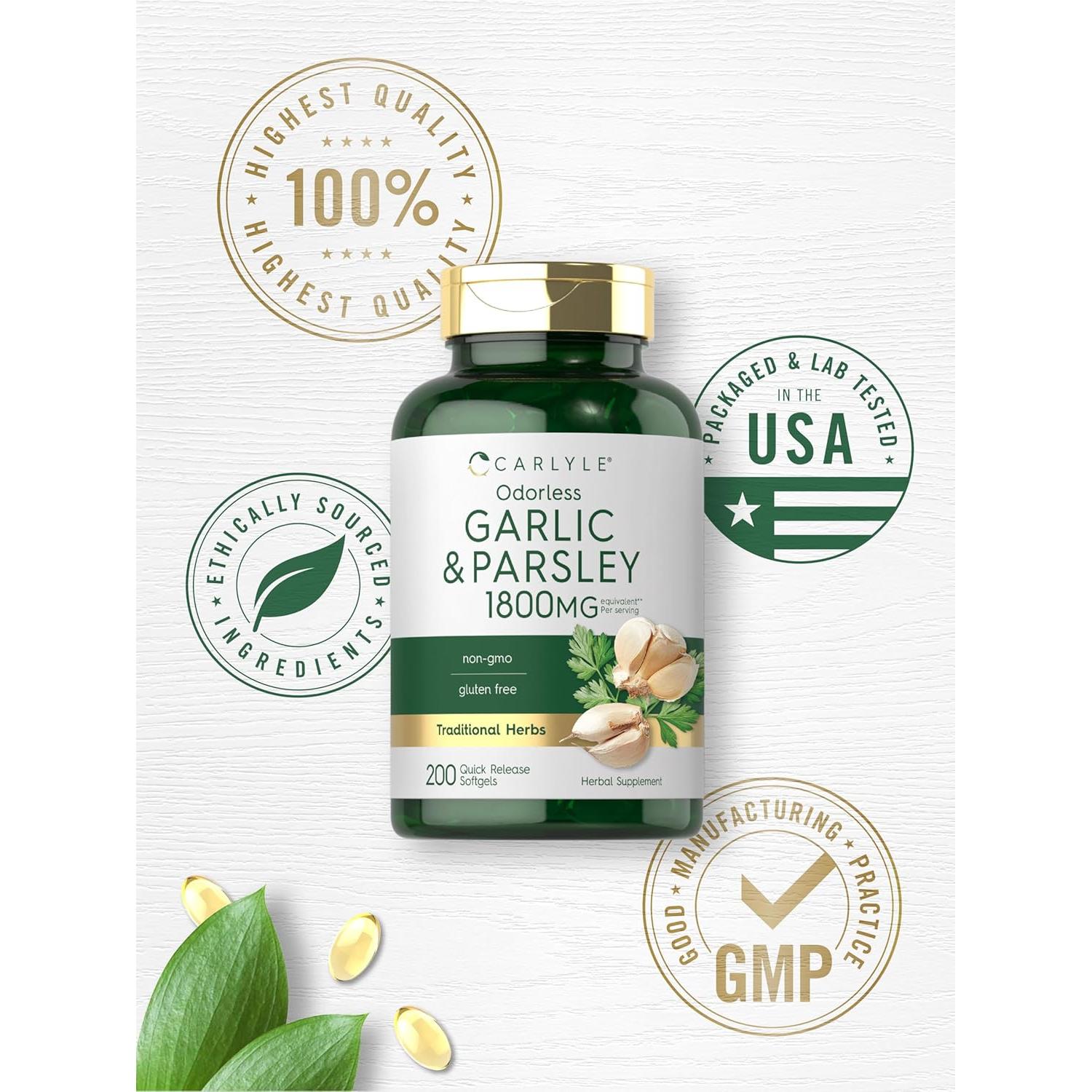 Carlyle Ajo y Perejil Sin Olor 1800mg 200 Gelatinas Blandas