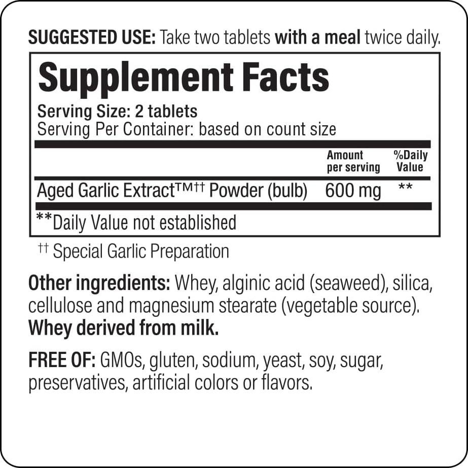 Extracto de Ajo Envejecido Kyolic 100 Tabletas Cardiovascular