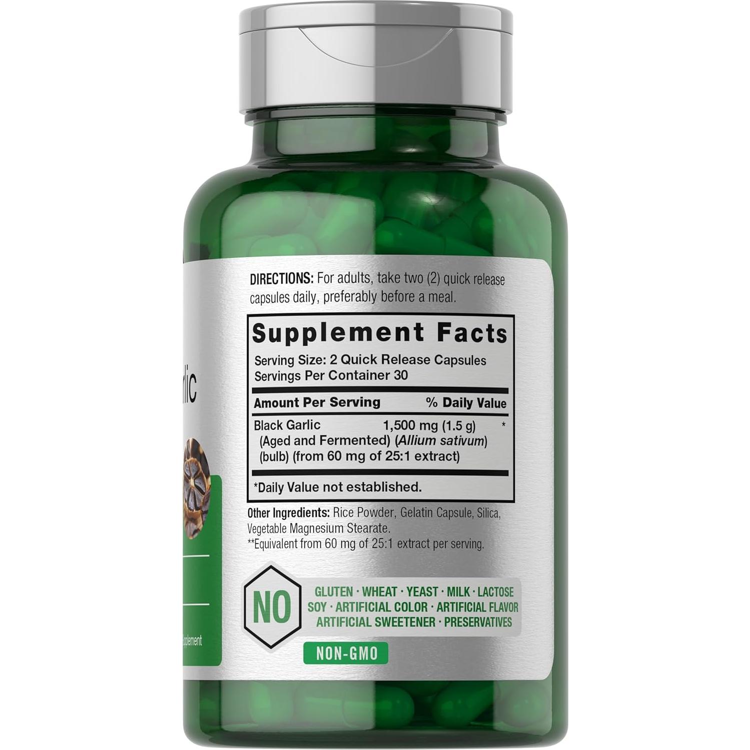 Cápsulas de Ajo Negro Fermentado Horbaach 1500mg - 60 Unidades