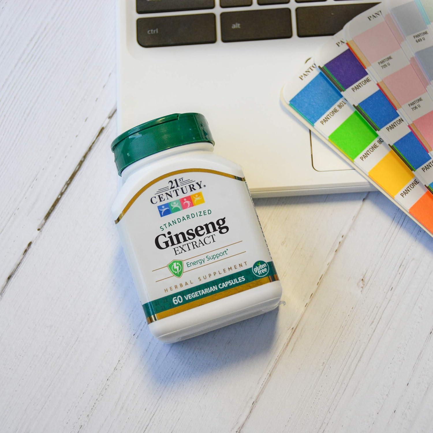 Extracto de Ginseng 21st Century Cápsulas Veganas 60 Unidades