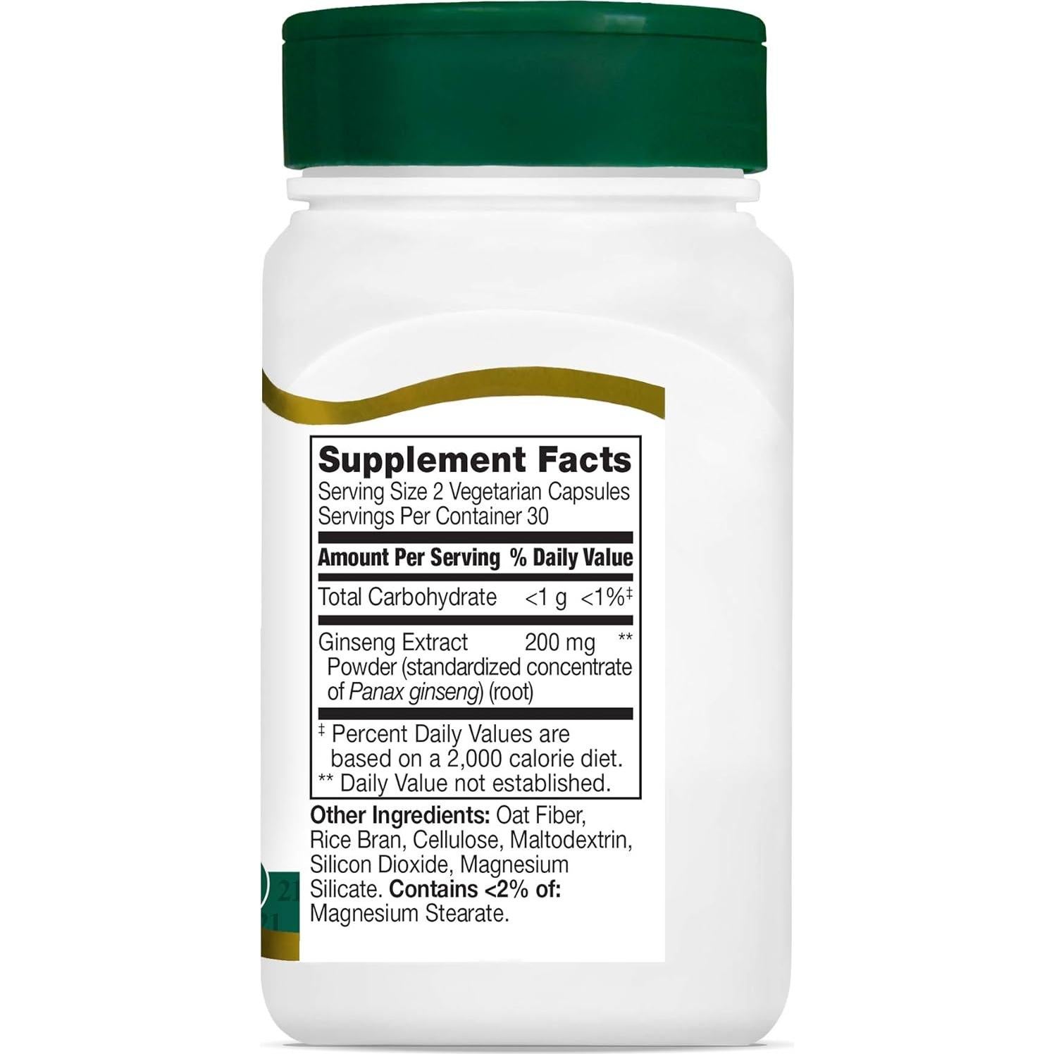 Extracto de Ginseng 21st Century Cápsulas Veganas 60 Unidades