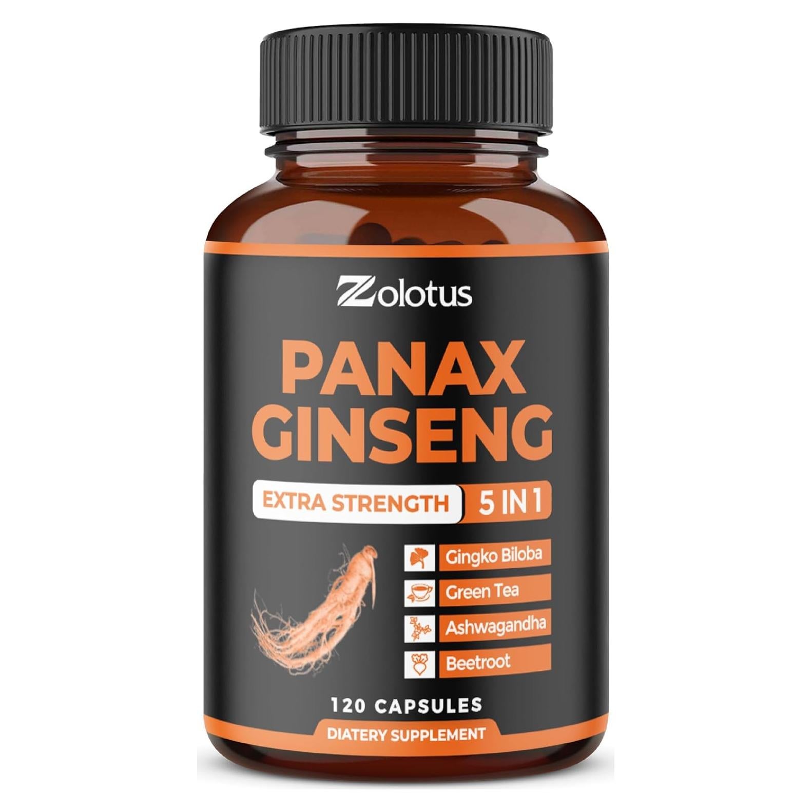Suplemento Zolotus Ginseng Rojo Coreano + Ginkgo Biloba 120 Cápsulas