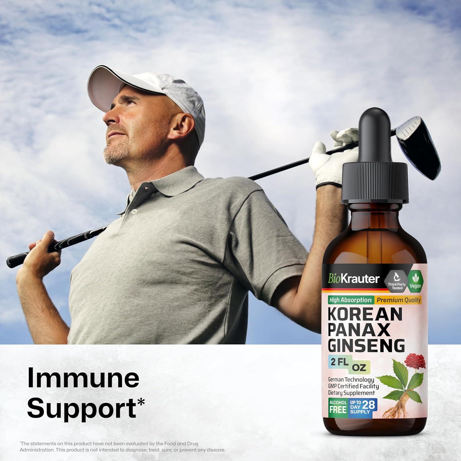 Extracto Líquido de Ginseng Rojo Coreano BIO KRAUTER 60 ml - Vegano