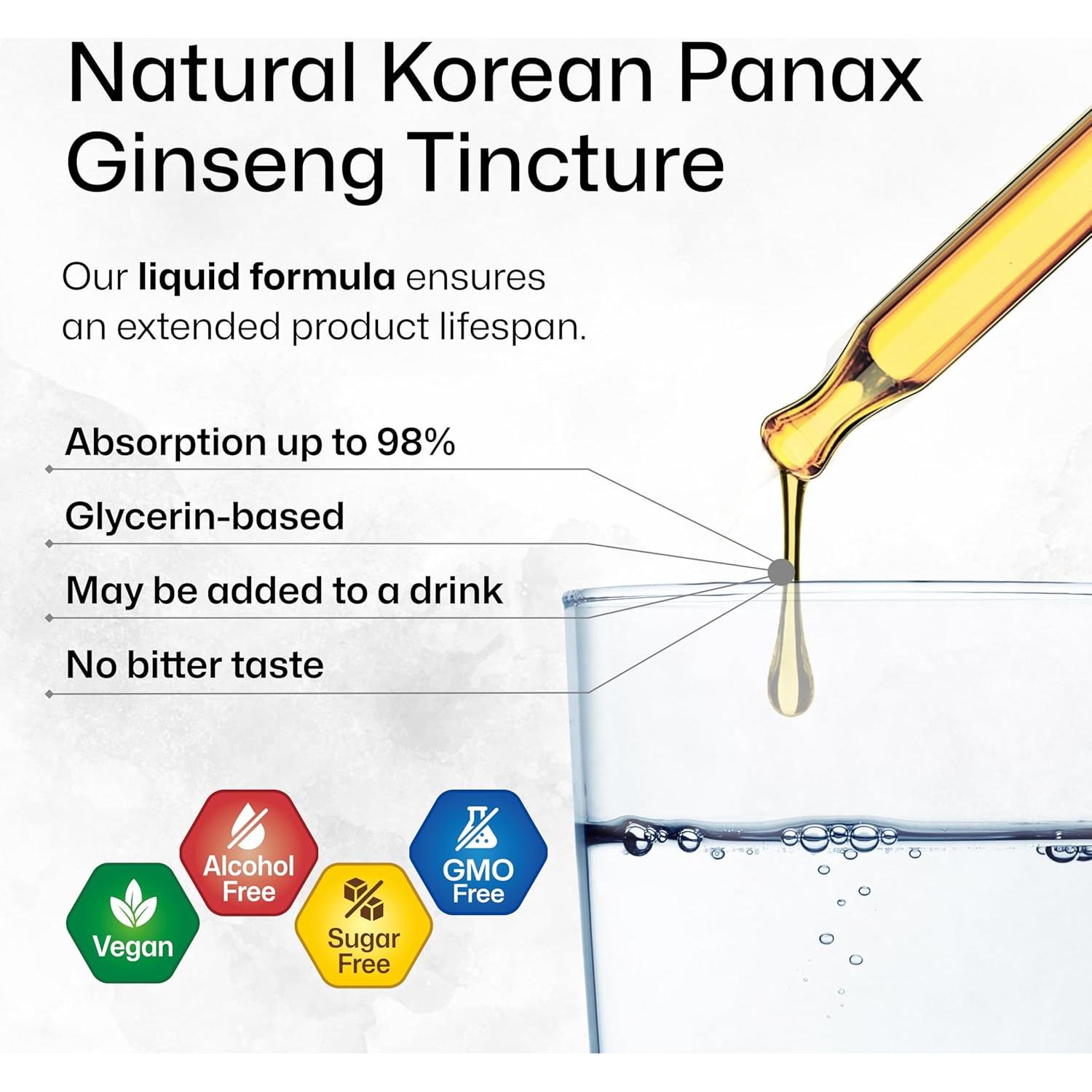Extracto Líquido de Ginseng Rojo Coreano BIO KRAUTER 60 ml - Vegano