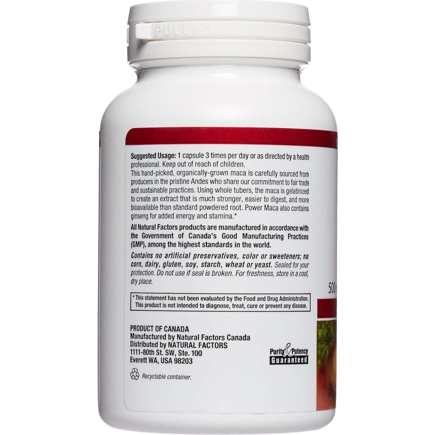 Suplemento Antioxidante MacaRich Natural Factors 90 Cápsulas