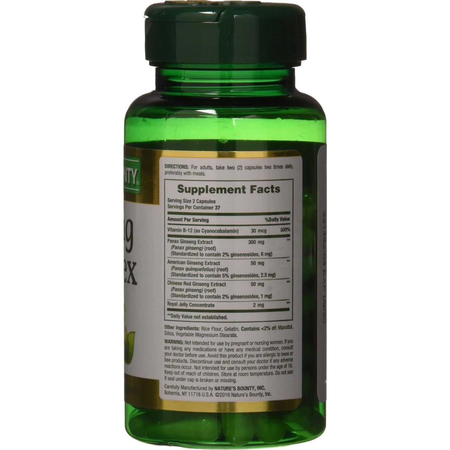 Cápsulas de Ginseng Plus con Jalea Real Nature's Bounty - 75 Unidades