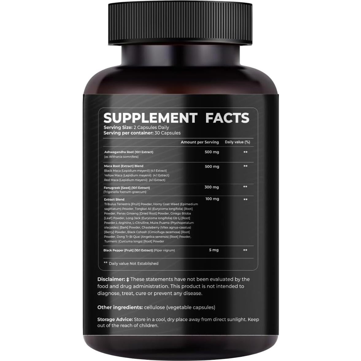 Suplemento Herbal Misha: Ashwagandha, Maca y Fenogreco 60 Cápsulas