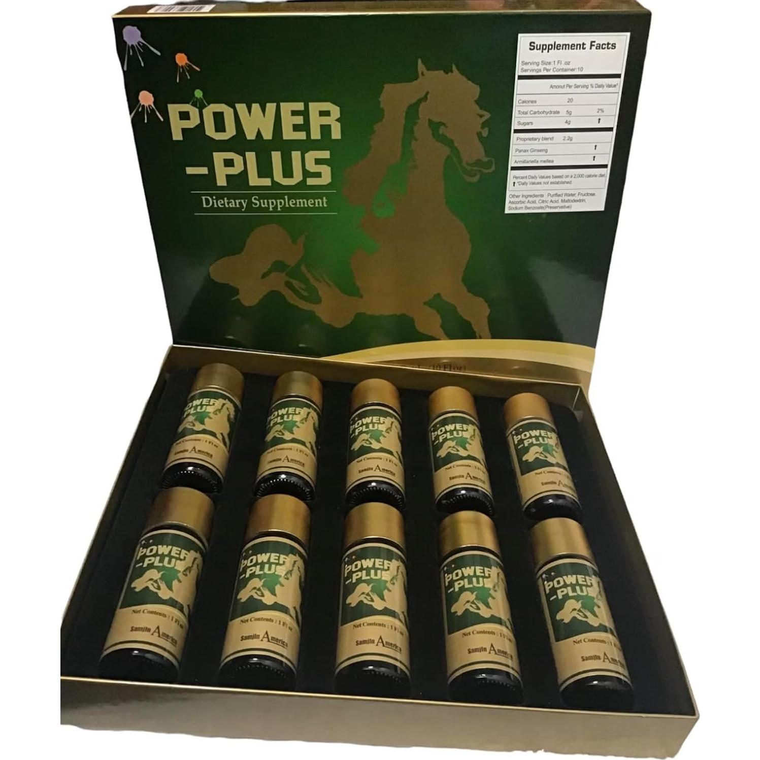 Suplemento Líquido de Ginseng Rojo Coreano Power Plus - 10 Botellas 29.57 ML