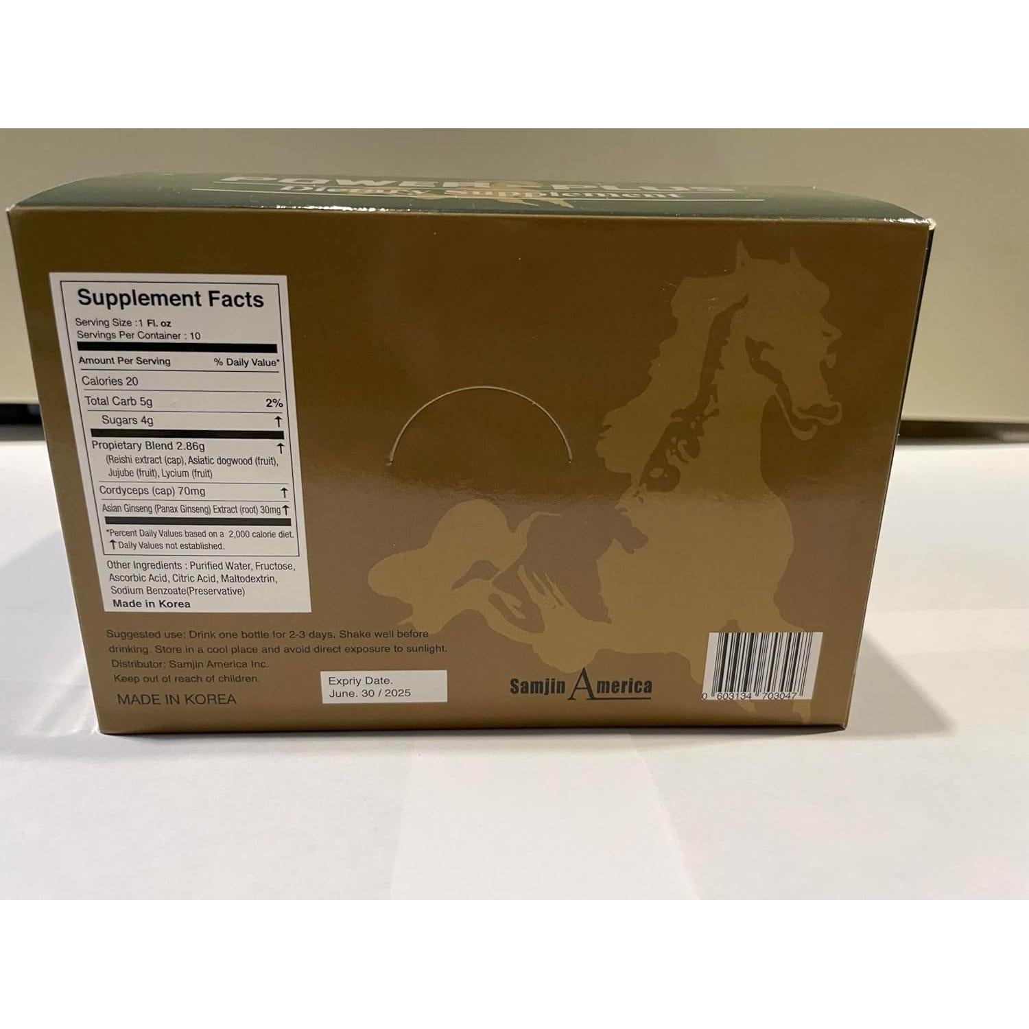 Suplemento Líquido de Ginseng Rojo Coreano Power Plus - 10 Botellas 29.57 ML