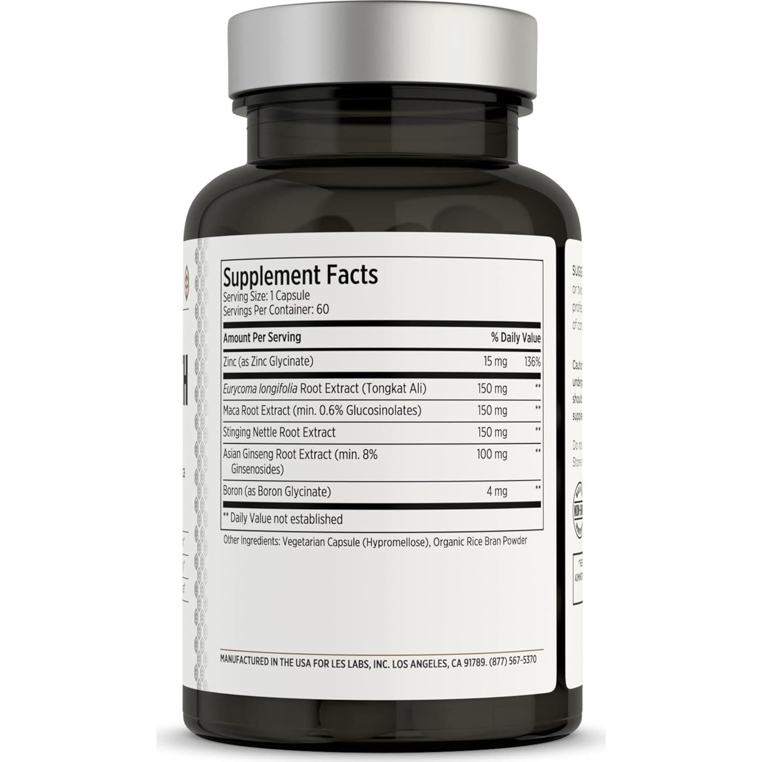 Suplemento Salud Masculina LES Labs - 60 Cápsulas de Hormonas