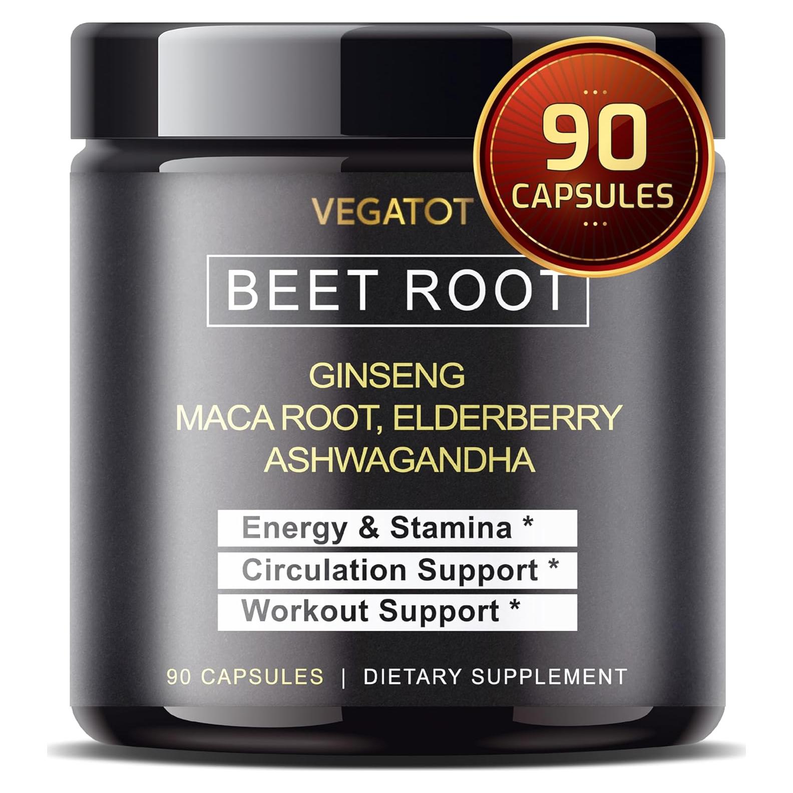 Suplemento Vegatot Remolacha 90 Cápsulas - Energía y Resistencia