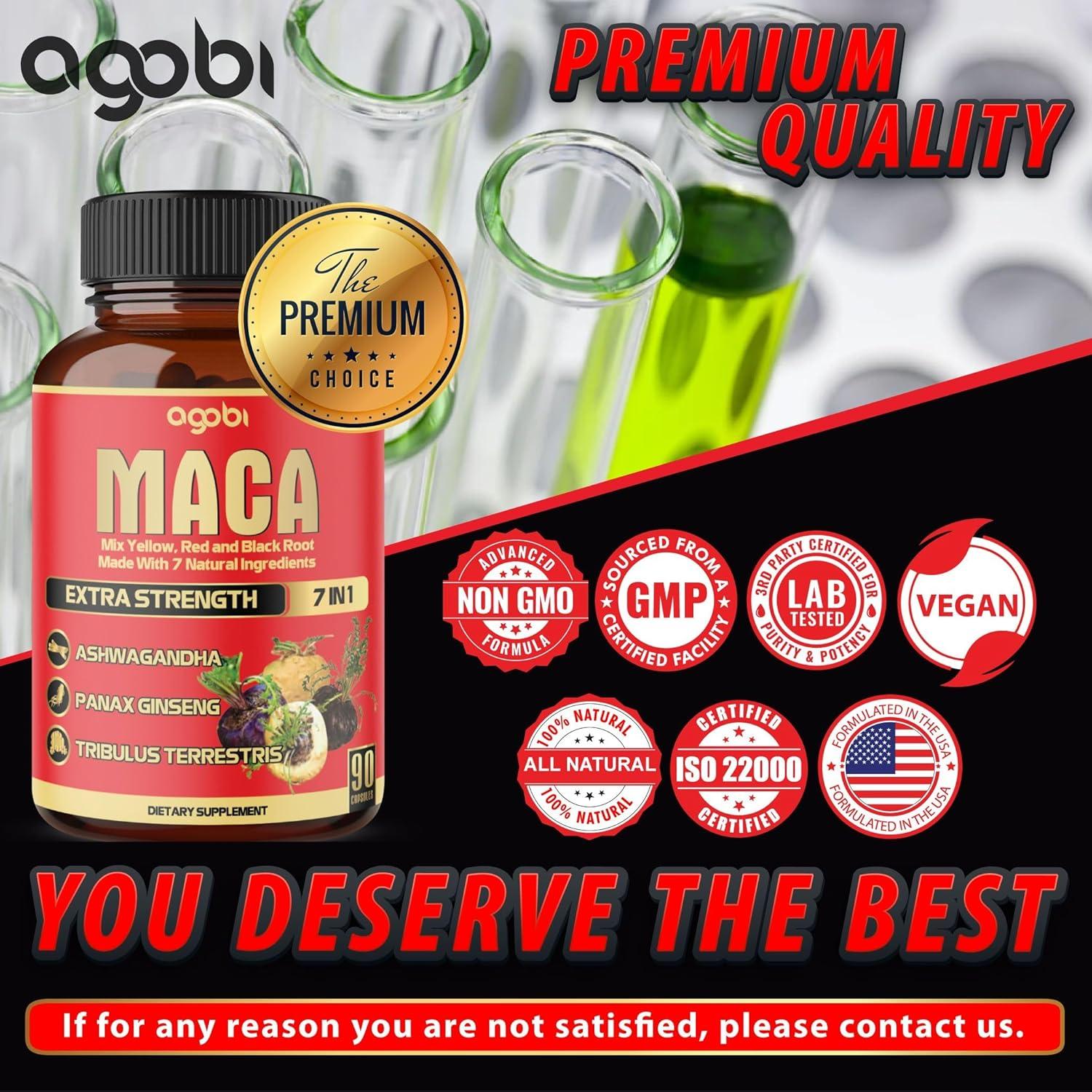 Cápsulas de Raíz de Maca Agobi - Suplemento Energético 90 Unidades