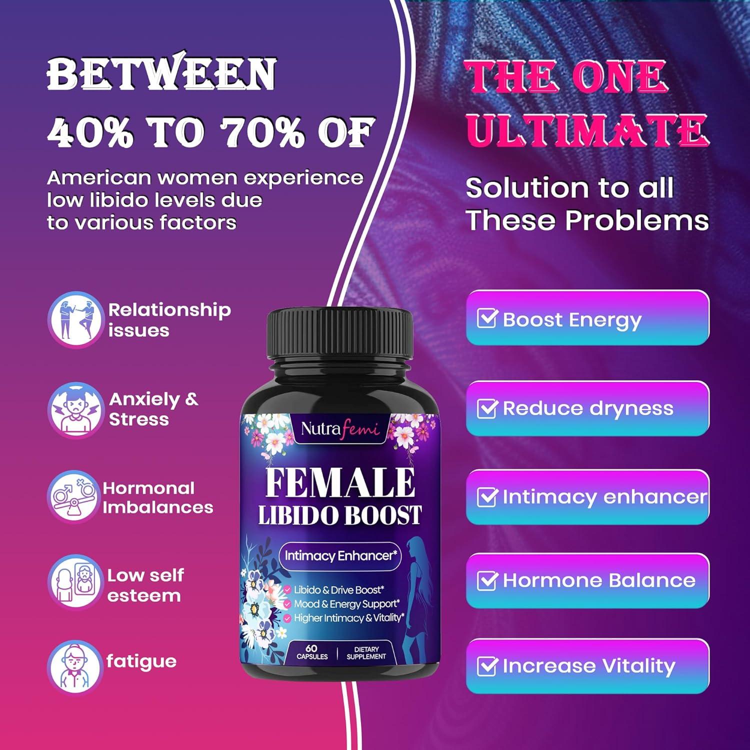 Acelerador de Libido Femenina Nutrafemi - 60 Cápsulas Naturales