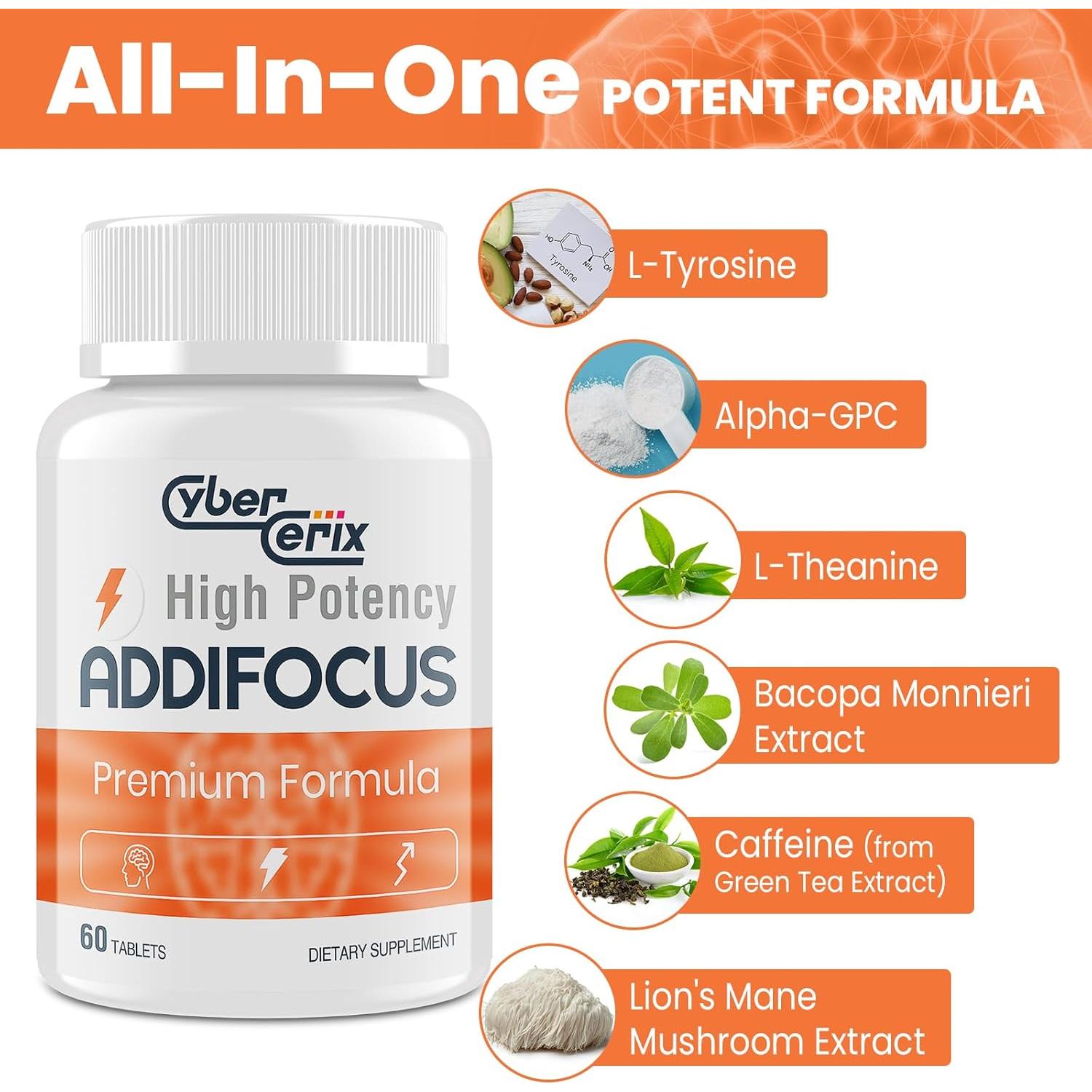 Suplemento Nootrópico CyberCerix 17-en-1 para Memoria 60 Tabletas