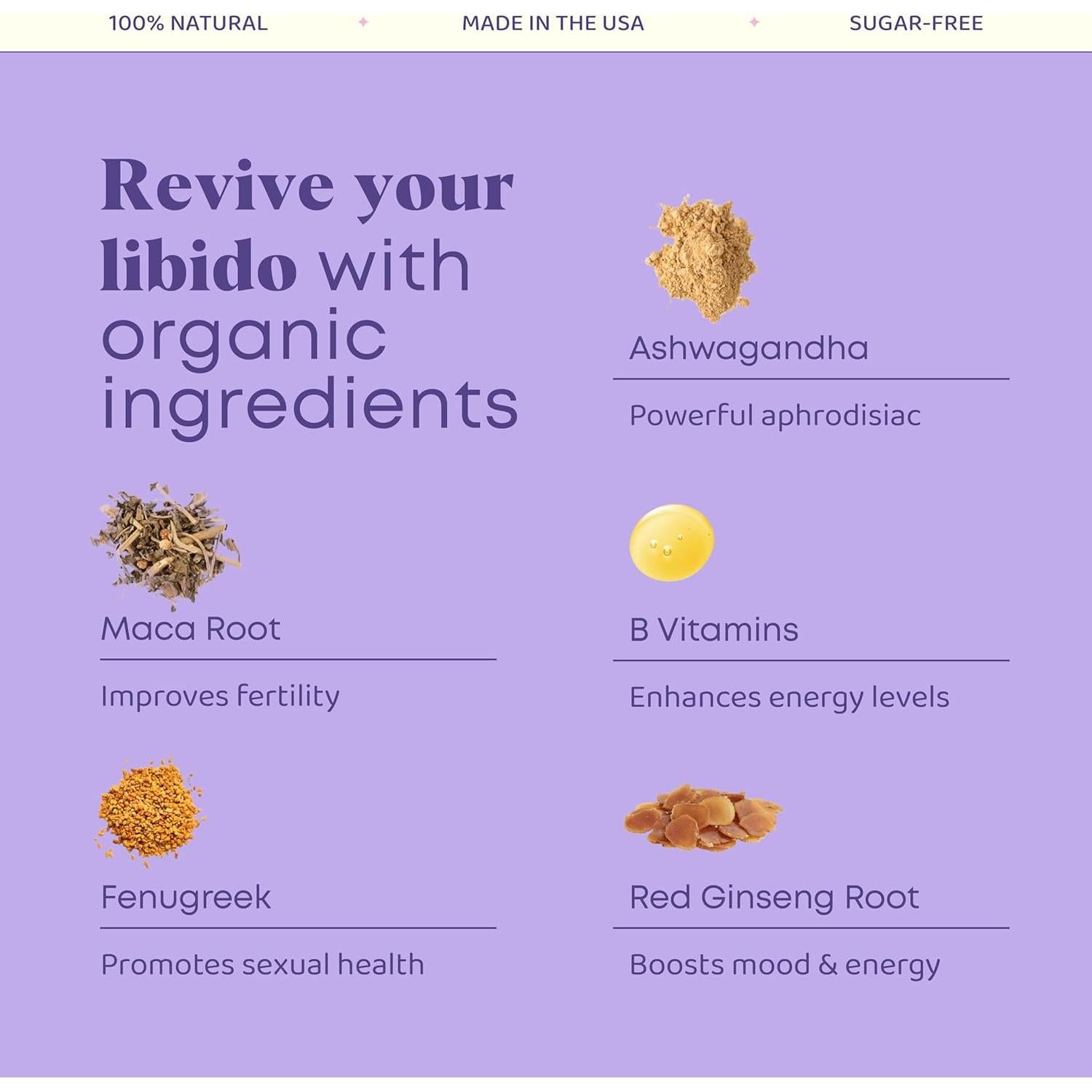 Gotas de Libido Femenina JoySpring - Ashwagandha y Maca 59ml