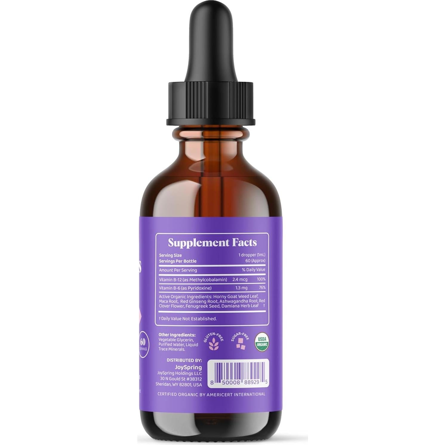 Gotas de Libido Femenina JoySpring - Ashwagandha y Maca 59ml