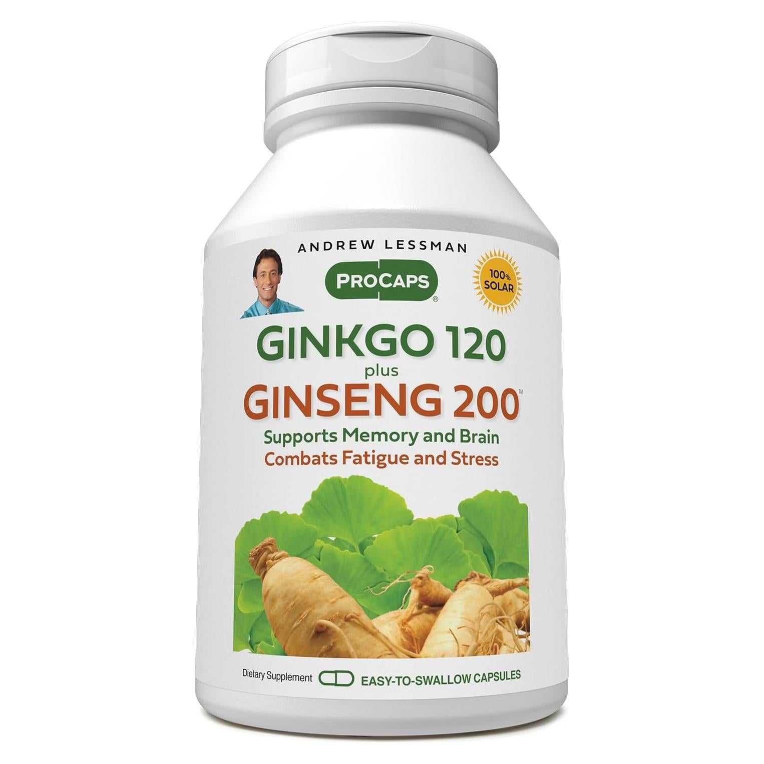 ANDREW LESSMAN Ginkgo 120 Plus Ginseng 200mg - 30 Cápsulas