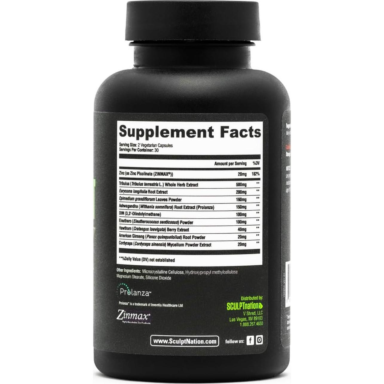 Suplemento de Testosterona Sculpt Nation V Shred 60 Cápsulas