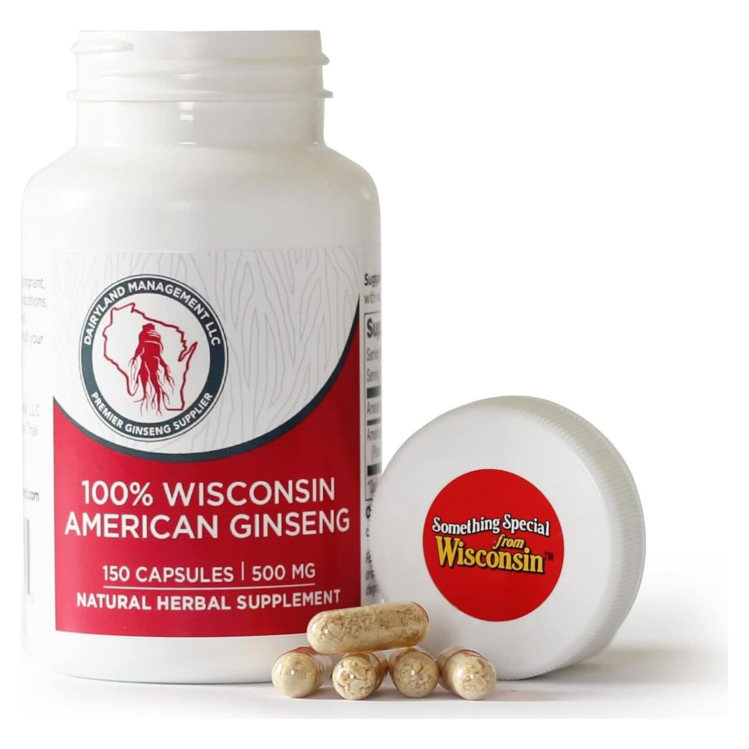 Cápsulas de Ginseng Americano Dairyland 150 ct 500 mg