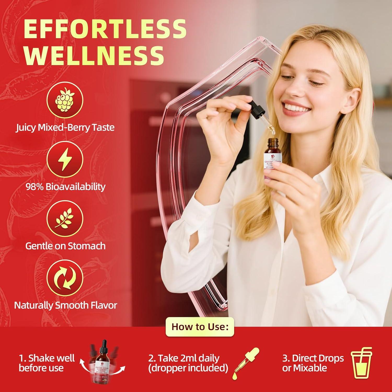 Gotas de Pimienta de Cayena LUKAREE 8-en-1 60 ml Suplemento