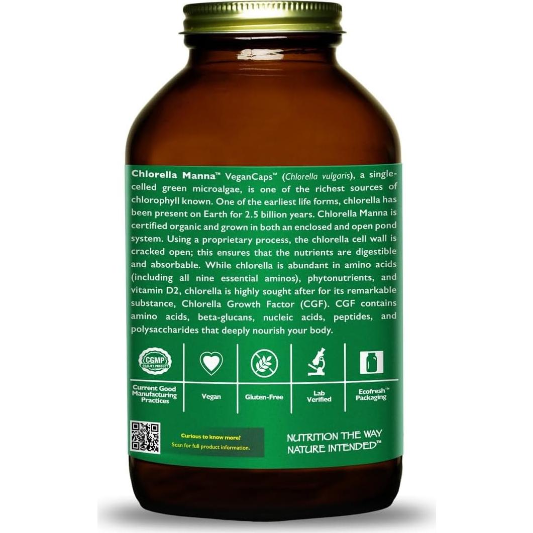 Chlorella Manna HealthForce SuperFoods - 450 Cápsulas Veganas