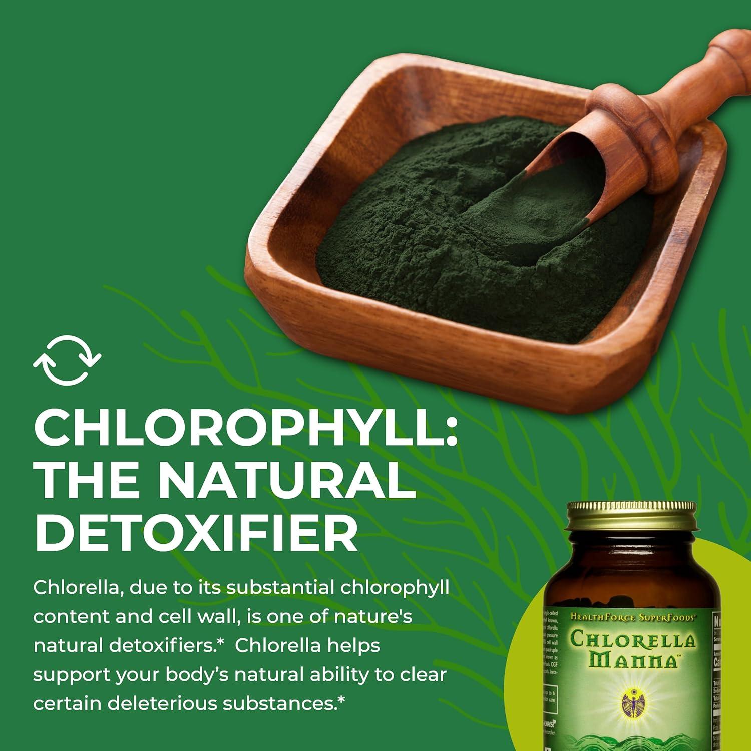 Chlorella Manna HealthForce SuperFoods - 450 Cápsulas Veganas