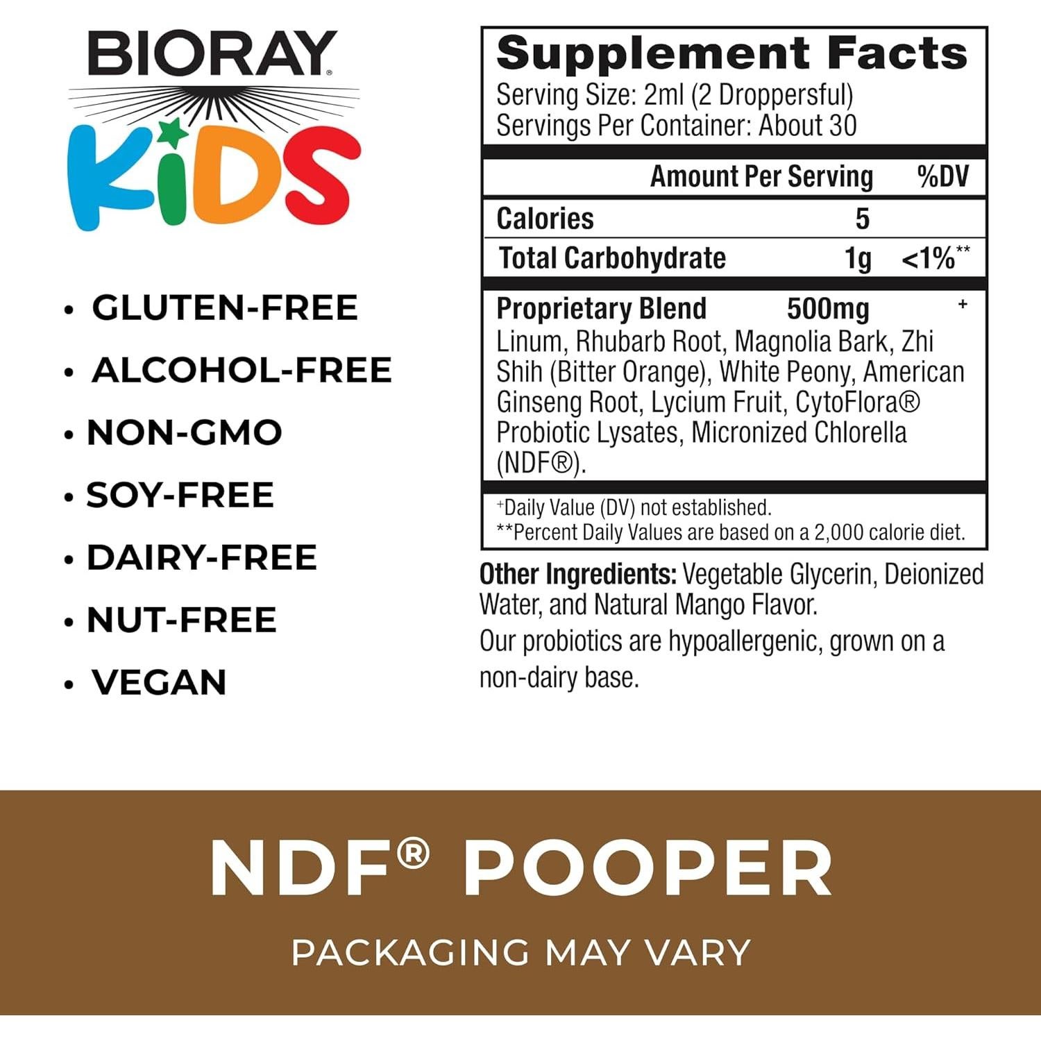 Suplemento Digestivo Niños NDF Pooper BIORAY 60 ml - Vegano