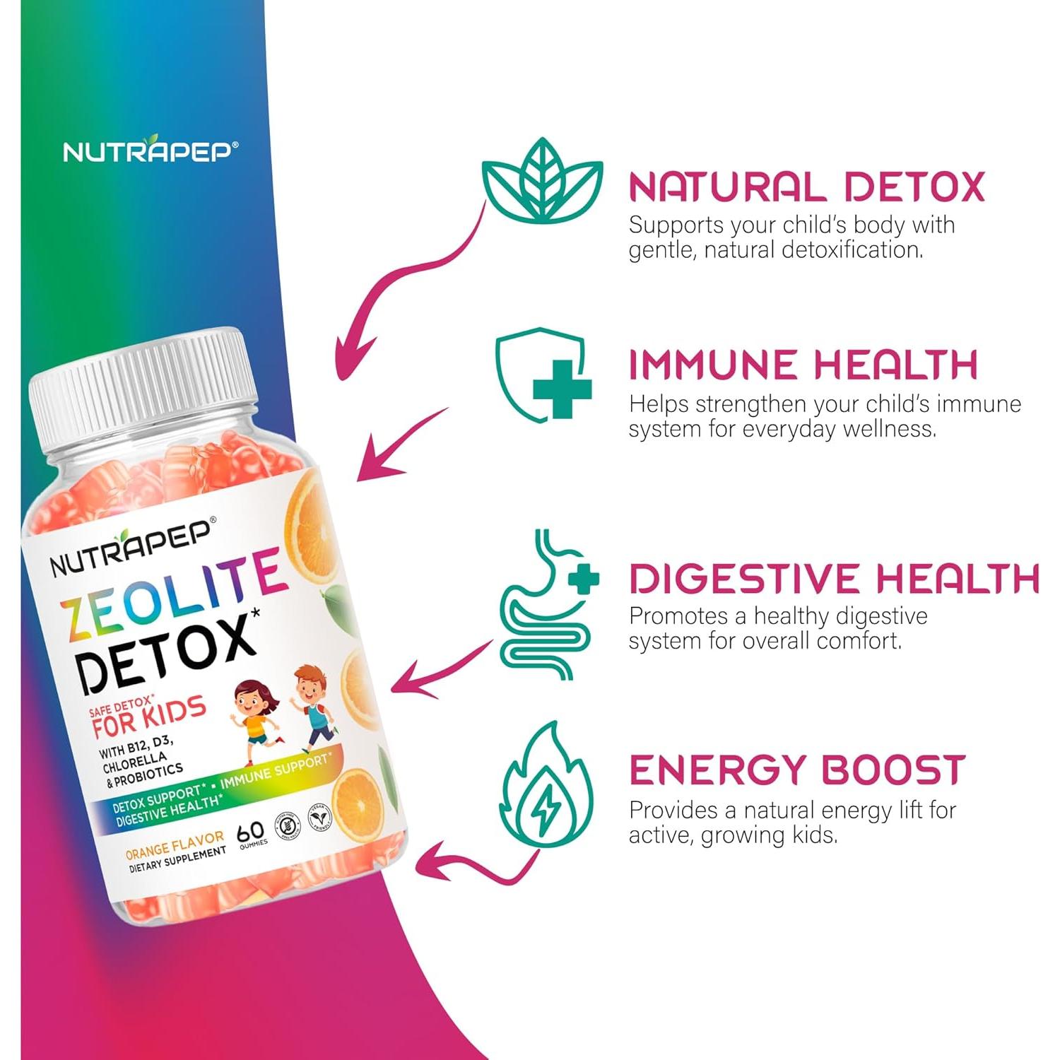 Gomitas Detox para Niños NutraPep - Zeolita y Probioticos 136g