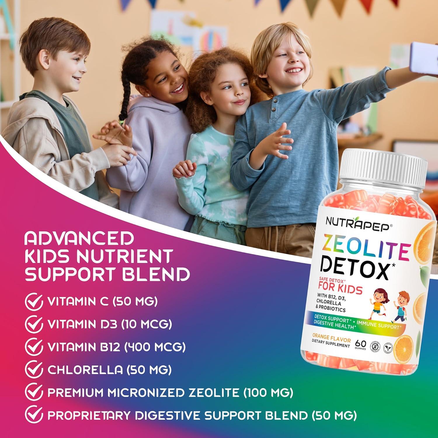 Gomitas Detox para Niños NutraPep - Zeolita y Probioticos 136g