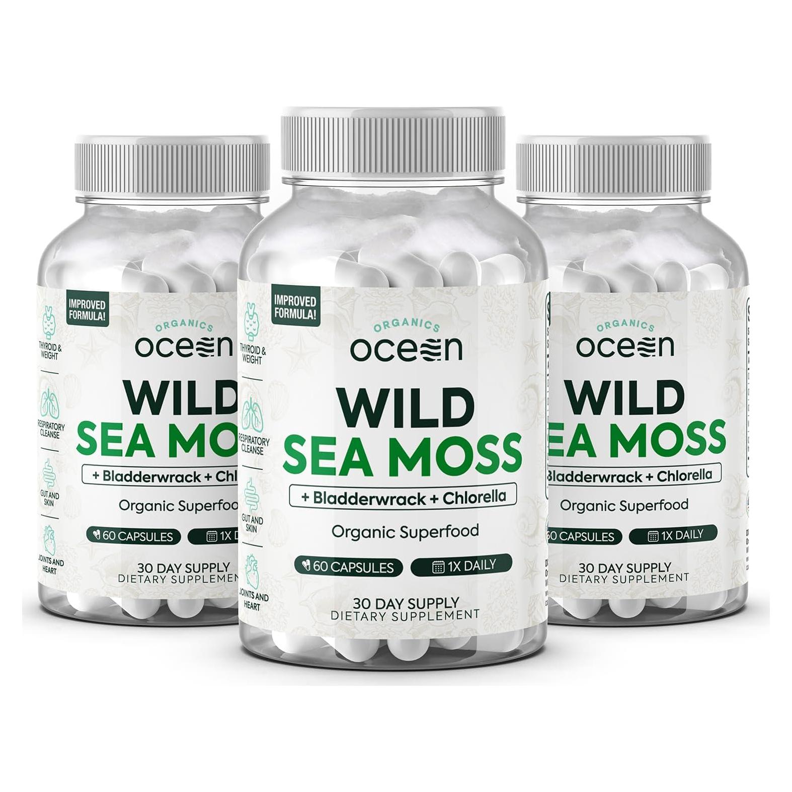 Cápsulas de Musgo Marino Orgánico 60 Unidades - Organics Ocean