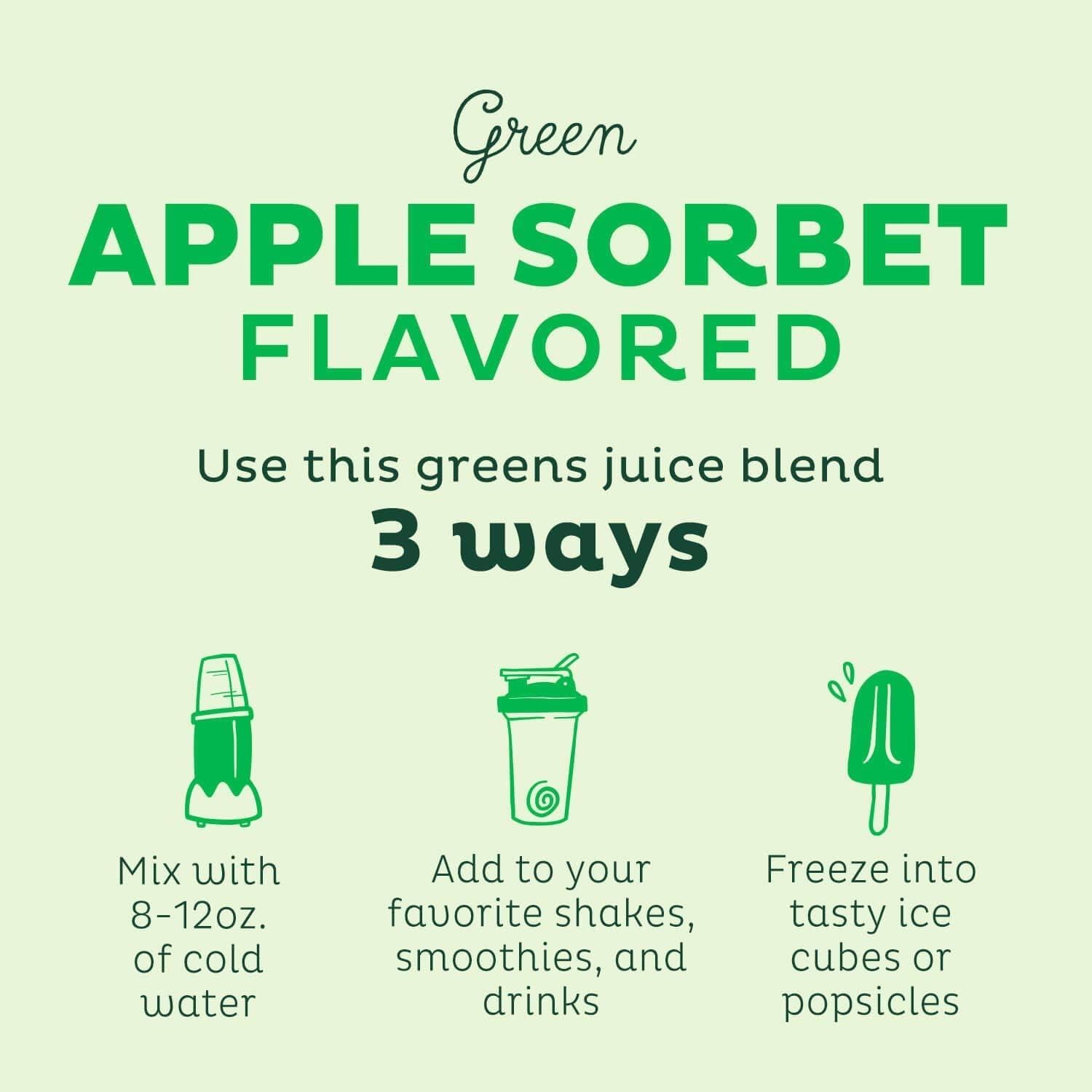 KOS Polvo de Super Verdes Orgánico Sabor Manzana - 28 Porciones