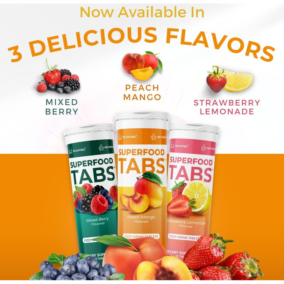 Tabletas Efervescentes Superalimento Veganas 60 Unidades Durazno Mango