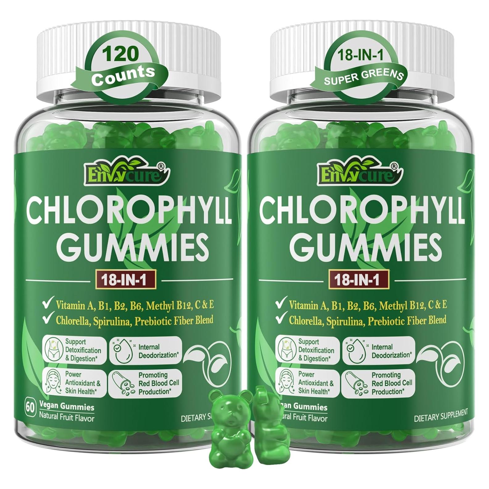 Gomitas de Clorofila EnvyCure 18-en-1 Veganas 200mg
