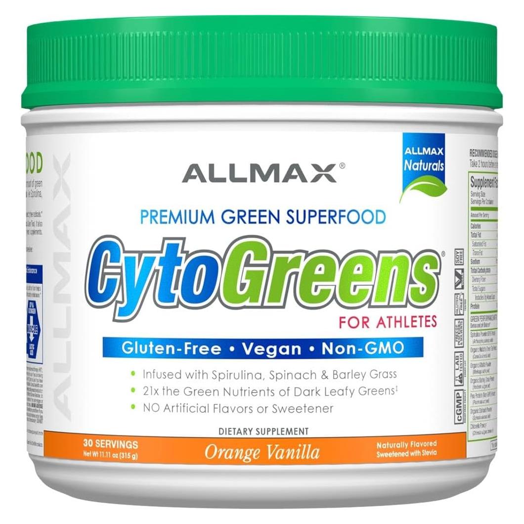ALLMAX CYTOGREENS Polvo Verde 315g - Espirulina, Chlorella, Té Verde