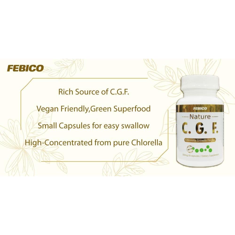 Cápsulas de Factor de Crecimiento de Chlorella FEBICO 500mg - 90 Unidades