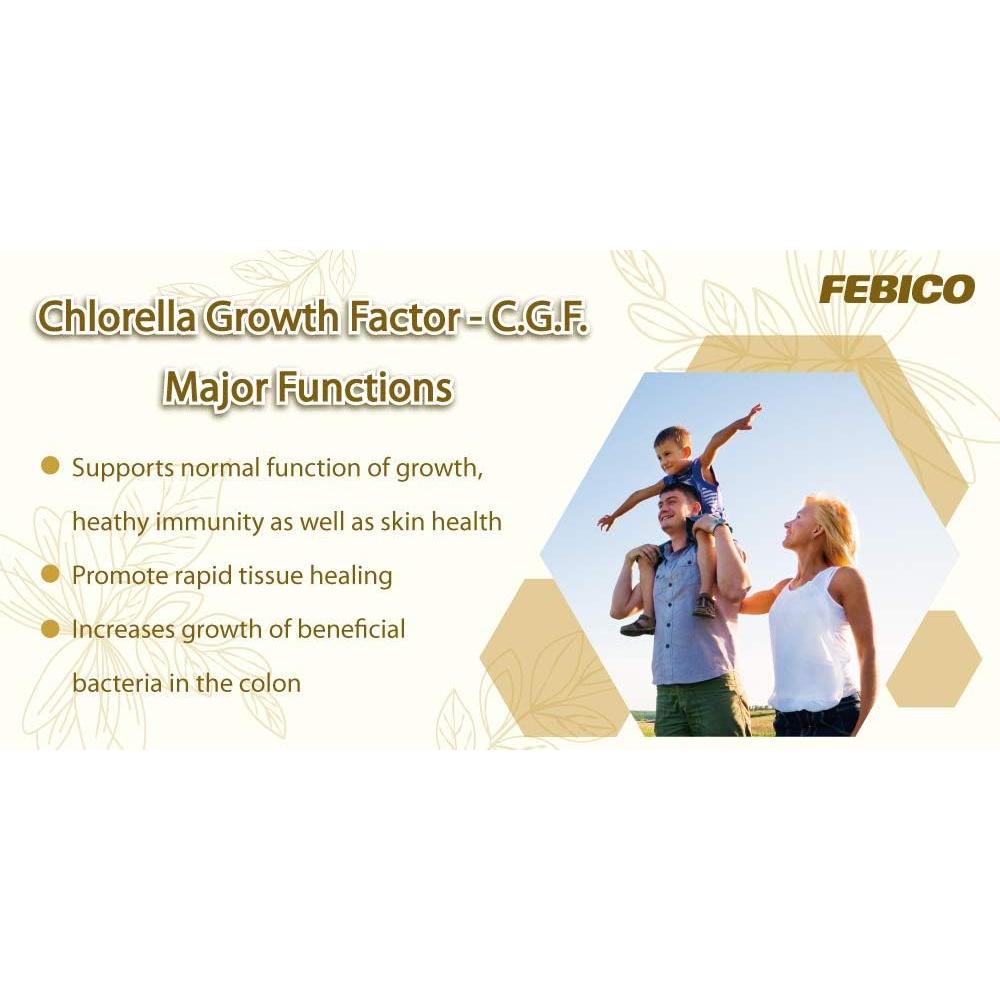 Cápsulas de Factor de Crecimiento de Chlorella FEBICO 500mg - 90 Unidades