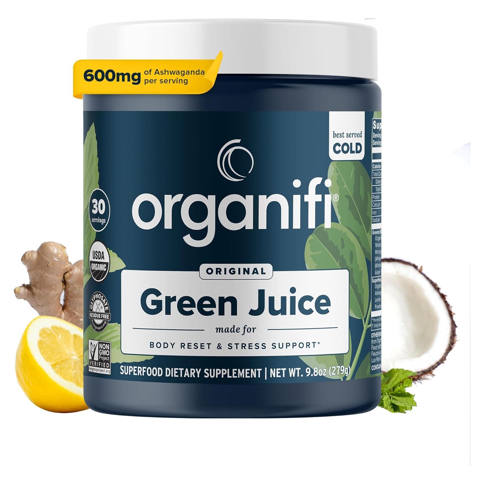 Organifi Jugo Verde - Suplemento en Polvo 30 Porciones