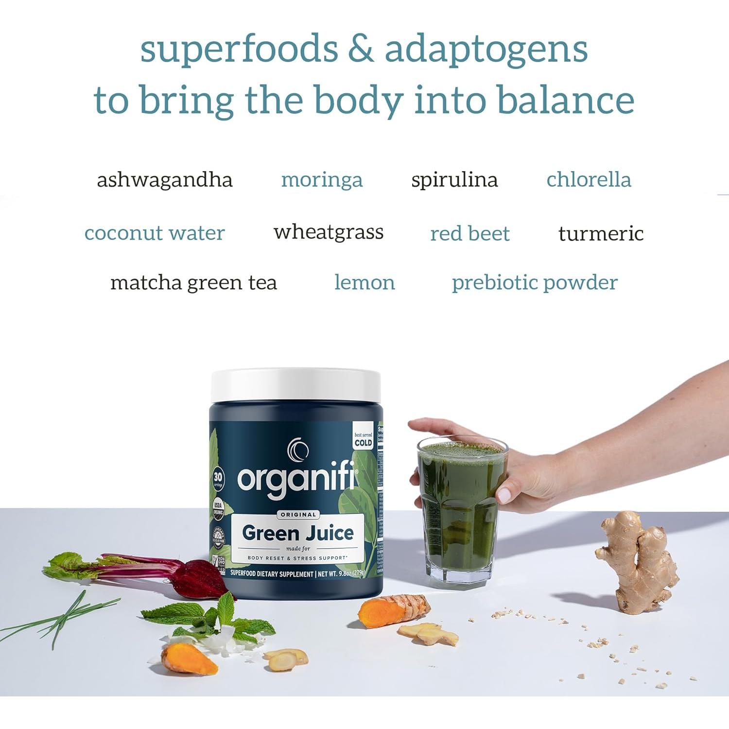 Organifi Jugo Verde - Suplemento en Polvo 30 Porciones