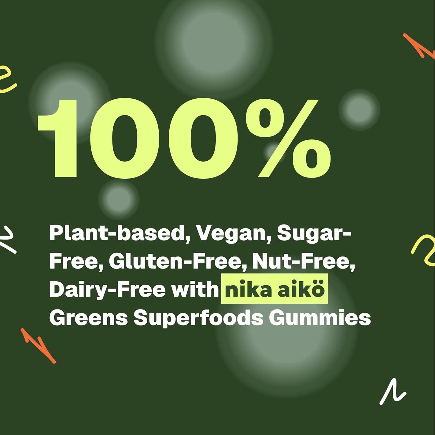 Gomitas Superalimento Nika Aiko, Veganas Sin Azúcar, 60 Unidades