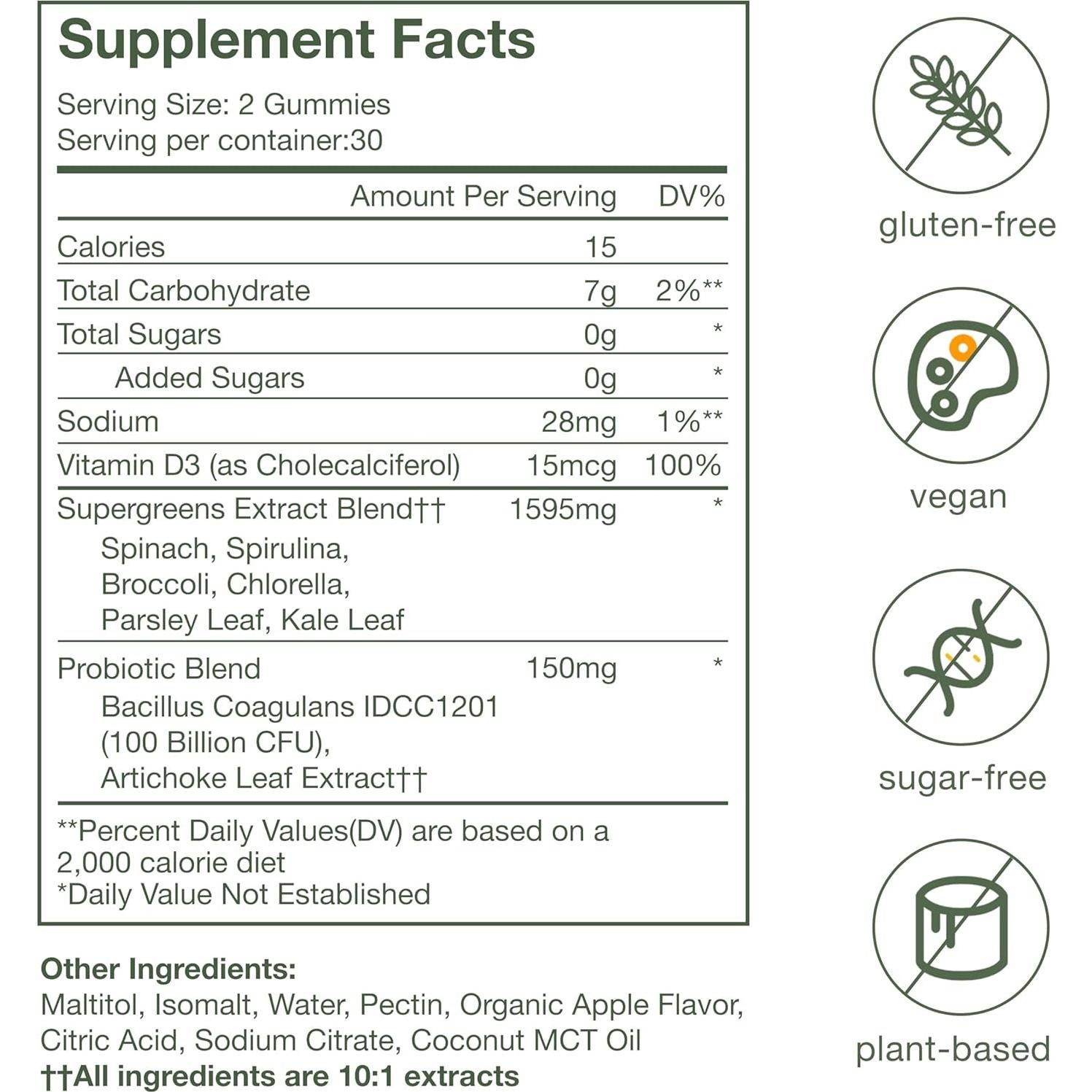 Gomitas Superalimento Nika Aiko, Veganas Sin Azúcar, 60 Unidades